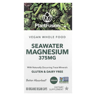 PlantFusion, Vegan Seawater Magnesium, Organic Vegan Capsules, 60 Capsules