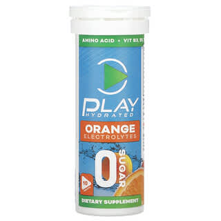 Play Hydrated, Électrolytes, Orange, 10 comprimés