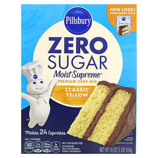 Pillsbury, Zero Sugar, Premium Cake Mix, Classic Yellow, 16 oz (454 g)