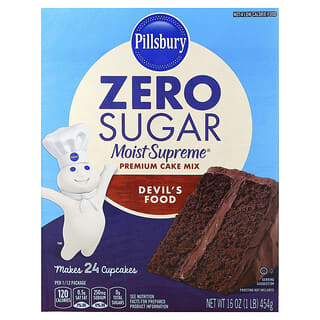 Pillsbury, Zero Sugar, Moist Supreme® Premium Cake Mix, Devil's Food, 16 oz (454 g)