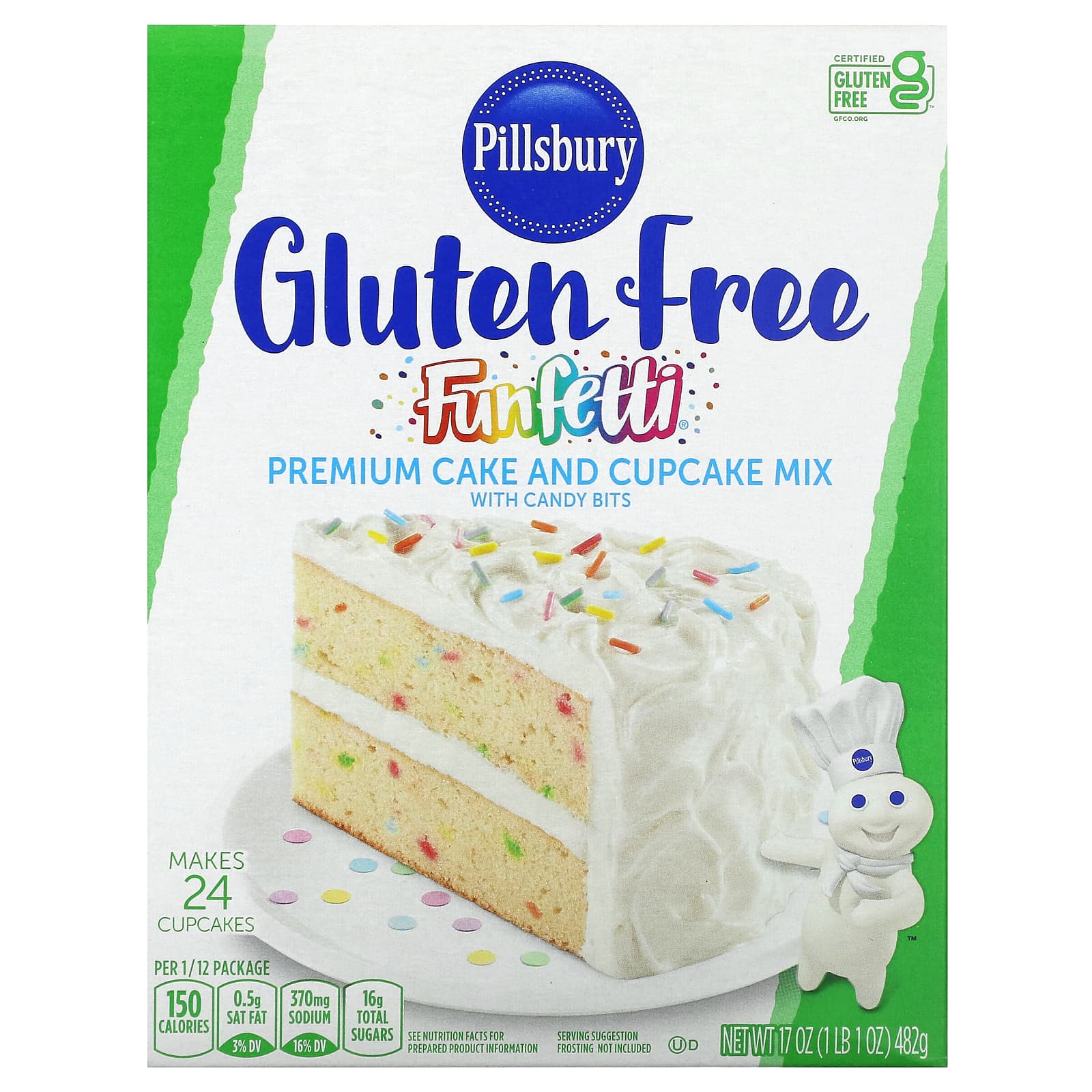 Funfetti Premium Cake and Cupcake Mix with Candy Bits, Gluten