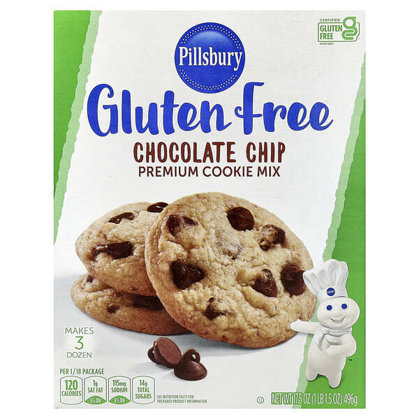 Pillsbury, 초콜릿 칩 프리미엄 쿠키 믹스, 글루텐 무함유, 496g(17.5oz)