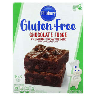 Pillsbury, Fudge de chocolate, mezcla para brownie y chips de chocolate prémium, Sin gluten, 439 g (15,5 oz)