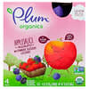 Plum Organics, Applesauce Mashups, Strawberry, Blackberry & Blueberry, 4 Pouches, 3.17 oz (90 g) Each
