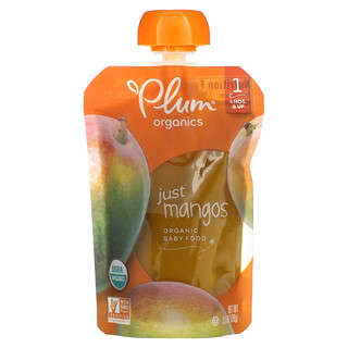 Plum Organics, Organic Baby Food, Stage 1, Just Mangos, 3.5 oz (99 g)
