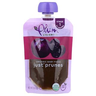 Plum Organics, Comida orgánica para bebés, 4 meses en adelante, Solo ciruelas pasas, 99 g (3,5 oz)