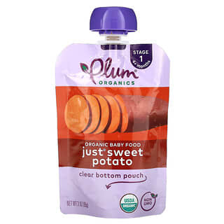 Plum Organics, Organic Baby Food, Bio-Babynahrung, ab 4 Monaten, Nur Süßkartoffel, 85 g (3 oz.)