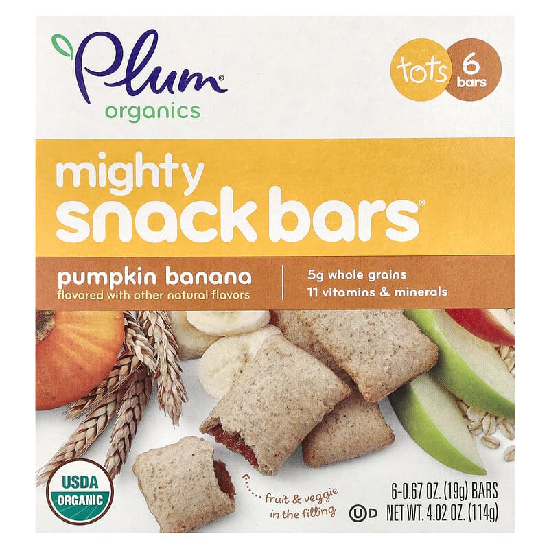 Mighty Snack Bars, Tots, Pumpkin Banana, Bars, oz (19 g) Each