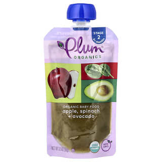 Plum Organics, 有机孩子食品，6 个月以上，菠菜 + 鳄梨，3.5 盎司（99 克）