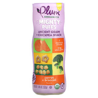 Plum Organics, Mighty Puffs, Ancient Grain + Chickpea Snack, Carrot + Broccoli, 1.85 oz (52 g)