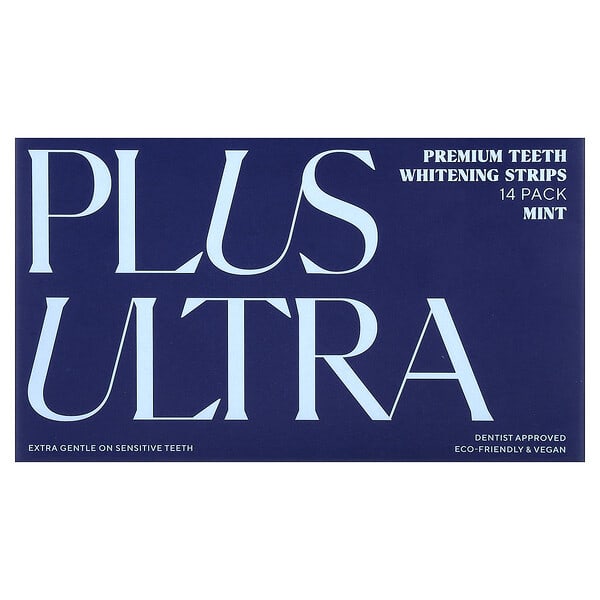 Plus Ultra, Premium Teeth Whitening Strips, Mint, 14 Pack