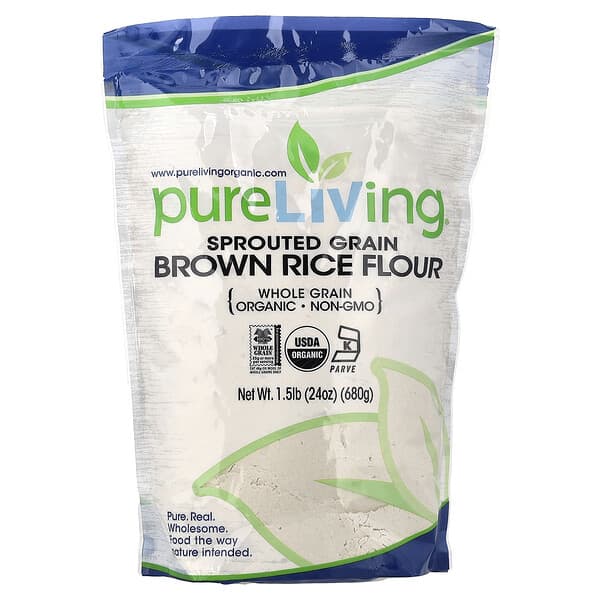Pure Living, 有機發芽糙米粉，24 盎司（680 克）