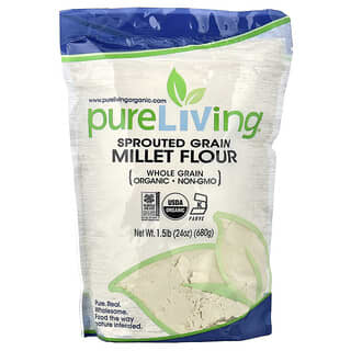Pure Living, Organic Sprouted Grain Millet Flour, 24 oz (680 g)