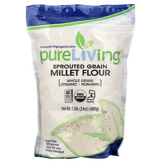 Pure Living, Organic Sprouted Grain Millet Flour, 24 oz (680 g)