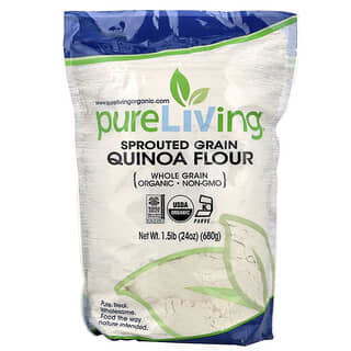 Pure Living, Biologische gekiemde quinoa-meel, 680 g