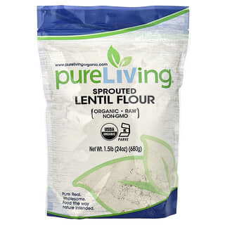 Pure Living, Organic Sprouted Lentil Flour, 24 oz (680 g)