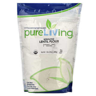 Pure Living, Farine de lentilles germées biologiques, 680 g