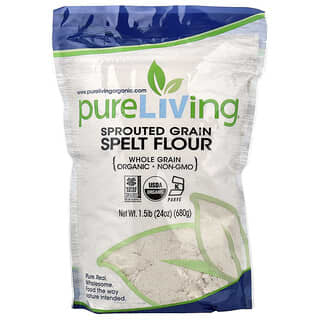 Pure Living, Organic Sprouted Grain Spelt Flour, 24 oz (680 g)