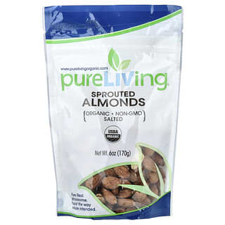 Pure Living‏, لوز براعم عضوي ، مملح ، 6 أونصات (170 جم)
