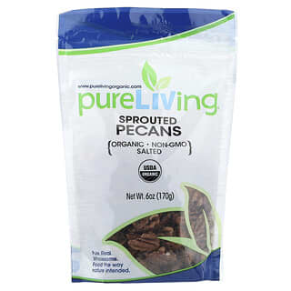 Pure Living, Organic Sprouted Pecans, Salted, 6 oz (170 g)
