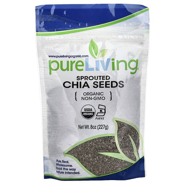 Pure Living, Organic Sprouted Chia Seeds, 8 oz (227 g) — product photo 1