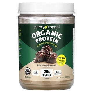 Purely Inspired, Organiczne białko w proszku pochodzenia roślinnego, bogata, dekadencka czekolada, 567 g