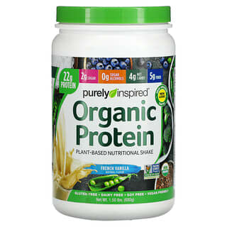 Purely Inspired, Proteína orgánica, Batido nutricional a base de plantas, Vainilla francesa, 680 g (1,50 lb)