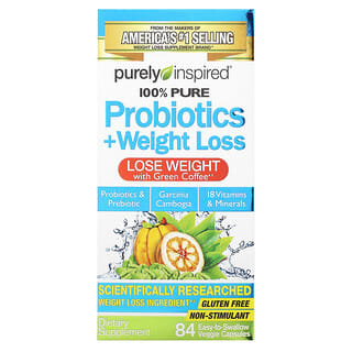 Purely Inspired, Probióticos más pérdida de peso, 84 cápsulas vegetales fáciles de tragar