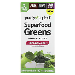 Purely Inspired, Superfood Greens with Probiotics, 100 Veggie Capsules