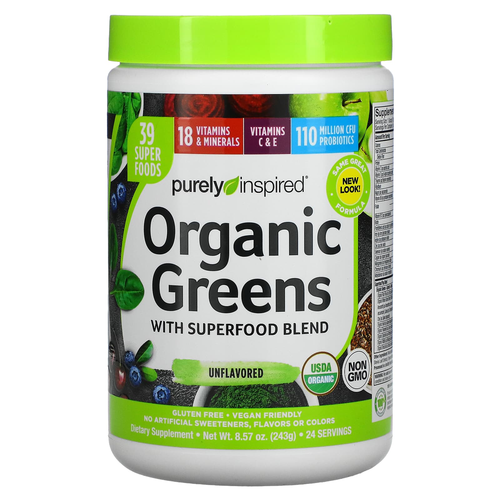 Bloom Super Greens alternative: Purely Inspired, Organic Greens with Superfood Blend