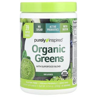 Purely Inspired, Vegetales de hoja verde orgánicos con mezcla de superalimentos, Sin sabor, 243 g (8,57 oz)