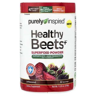 Purely Inspired, Healthy Beets+™ Superfood Powder, Unflavored, 11.25 oz (319 g)