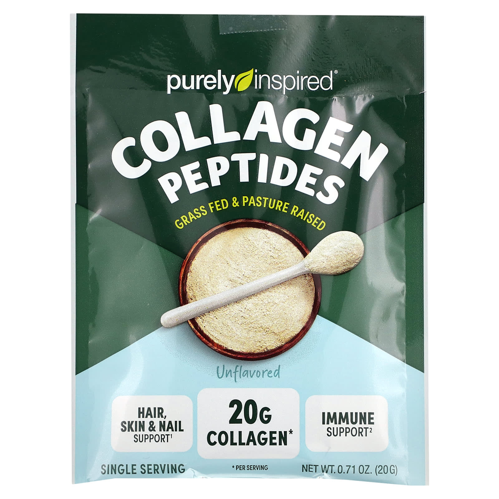 Purely Inspired, Collagen Peptides, Unflavored, 18 Single Serve Packets, 0.71 oz (20 g) Each