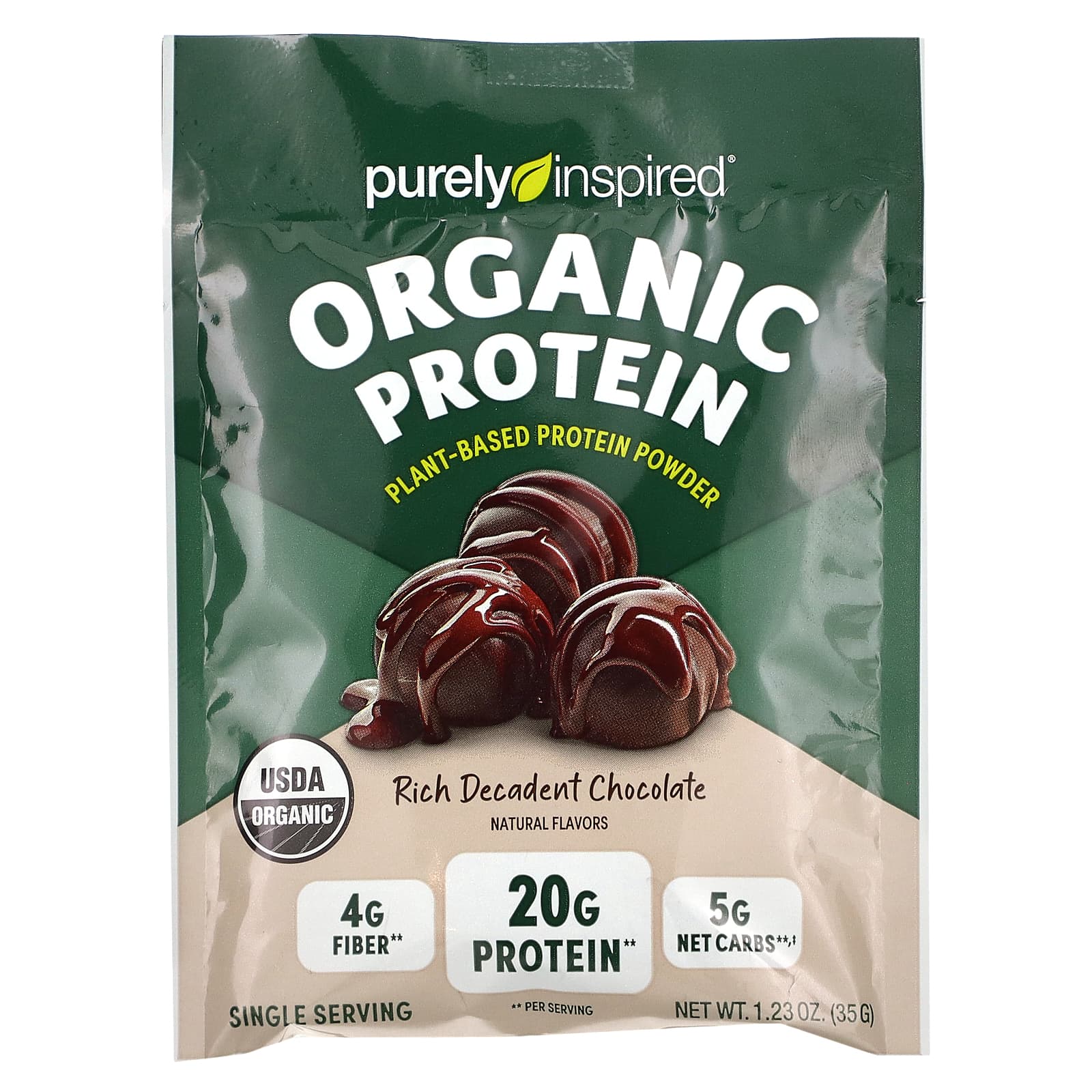 Purely Inspired Organic Plant Based Protein Powder Rich Decadent