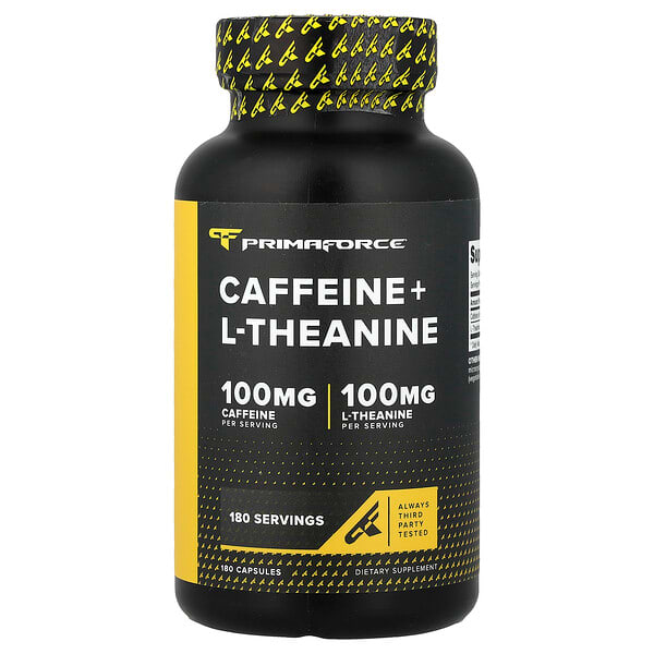 Primaforce, Caffeine + Theanine, 180 Capsules