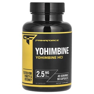 Primaforce, Chlorhydrate de yohimbine, 5 mg, 90 capsules (2,5 mg pièce)