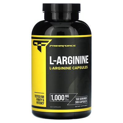 Primaforce, L-Arginine, 1000 mg, 300 Vegetarian Capsules (500 mg per capsule)