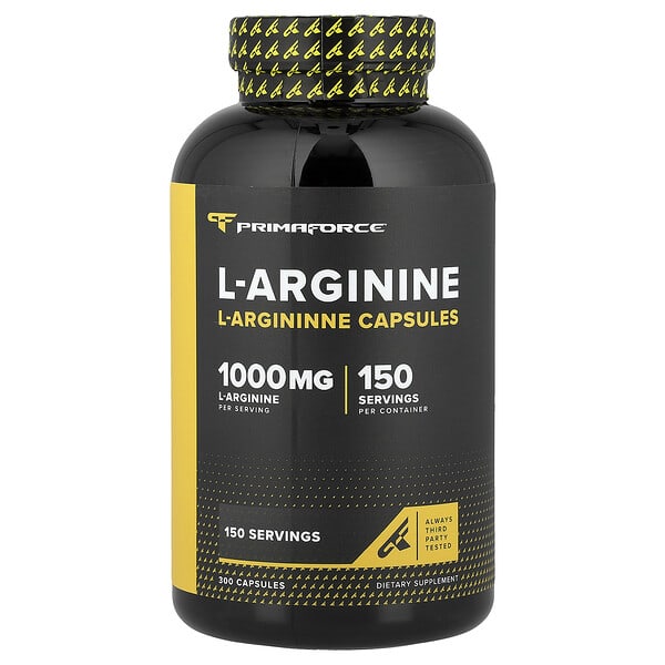 Primaforce, L-Arginine, 300 Capsules (500 mg per Capsule) — product photo 1