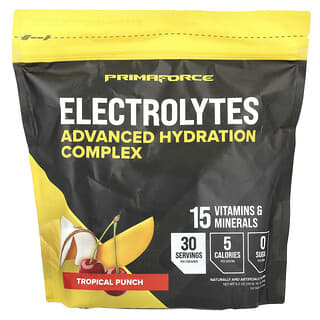 Primaforce, Electrolytes, покращений зволожувальний комплекс, тропічний пунш, 30 пакетиків по 5,8 г (0,2 унції)