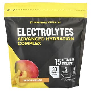 Primaforce, Electrolytes, покращений комплекс для зволоження, персик і манго, 30 пакетиків по 5,9 г (0,21 унції)