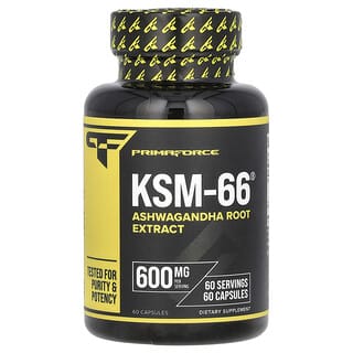 Primaforce, KSM-66, estratto di radice di ginseng indiano, 600 mg, 60 capsule