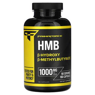 Primaforce, HMB, B-Hidroxi B-Metilbutirato, 1.000 mg, 180 Cápsulas