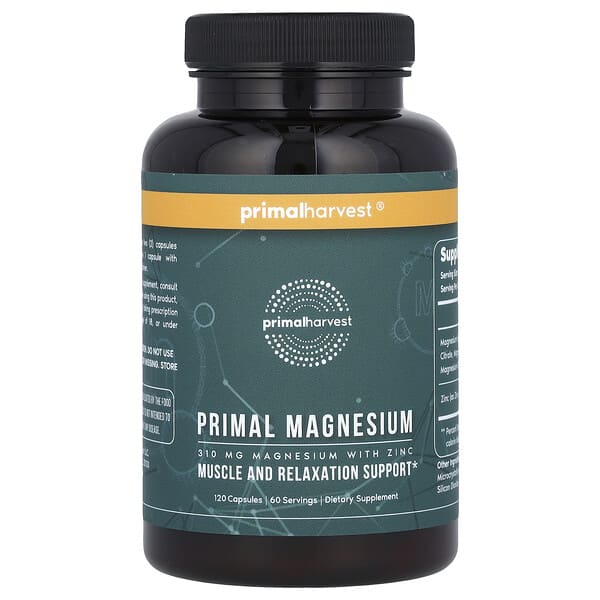 Primal Harvest, Primal Magnesium, 310 mg , 120 Capsules (155 mg per ...