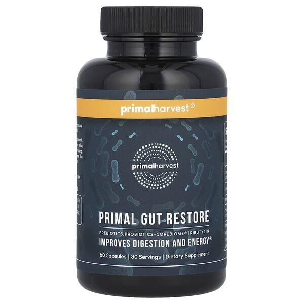 Primal Harvest, Primal Gut Restore, 60 Capsules