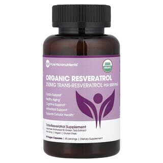 Pure Micronutrients, Resveratrol orgánico, 90 cápsulas veganas