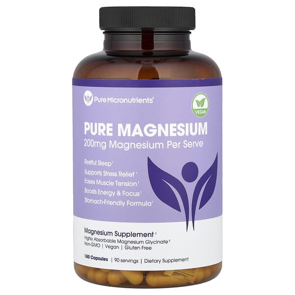 Pure Micronutrients, Pure Magnesium, 180 Capsules (100 mg per Capsule) — product photo 1