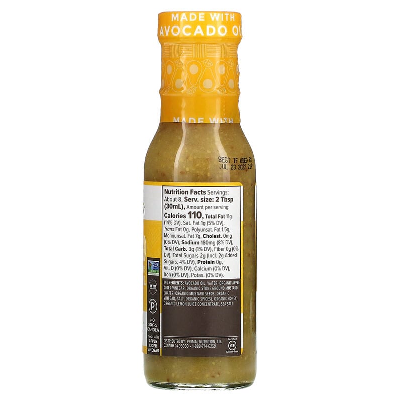 Primal Kitchen Dressing & Marinade, Honey Mustard 8 fl oz