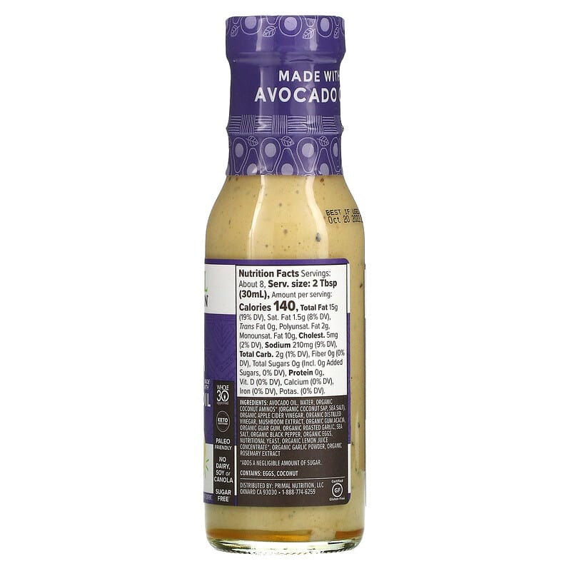 Primal Kitchen Caesar Dressing With Avocado Oil, 8 oz.