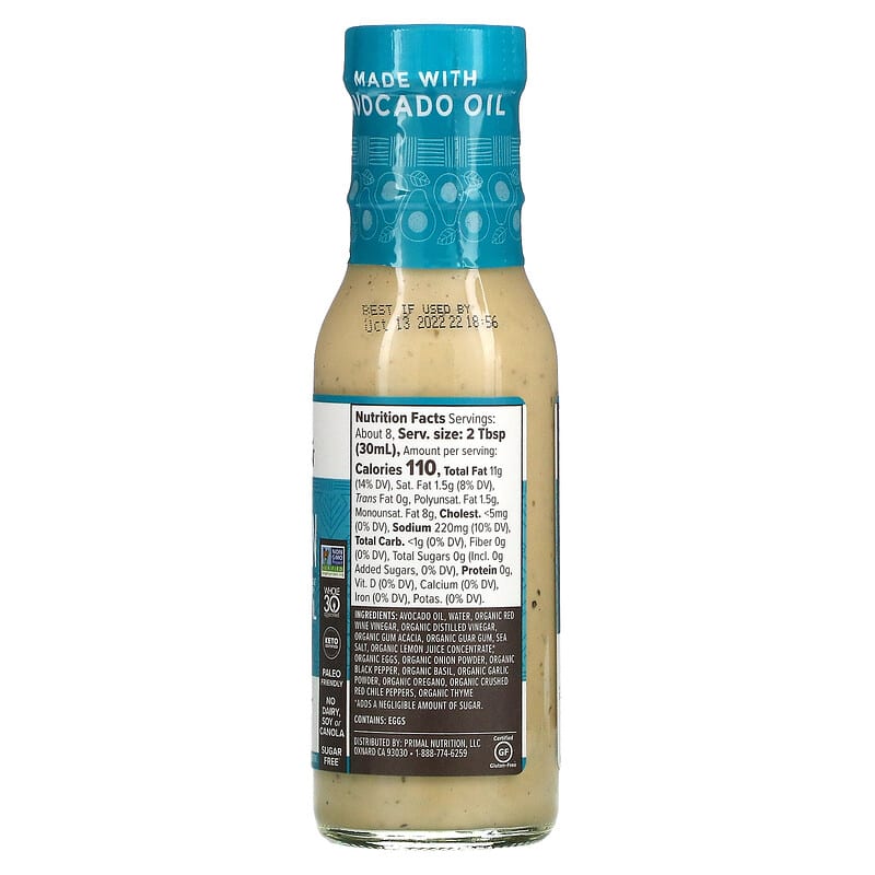 Dreamy Italian Dressing with Avocado Oil, 8 oz