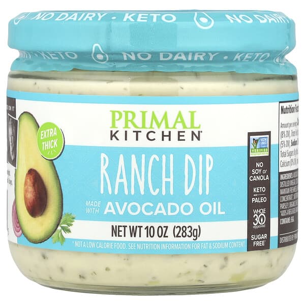 Primal Kitchen, Ranch Dip ผลิตจากน้ำมันอะโวคาโด ขนาด 10 ออนซ์ (283 ก.)
